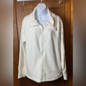 Woman’s Calvin Klein Cream Fleece Zip Up Jacket‎ - XL